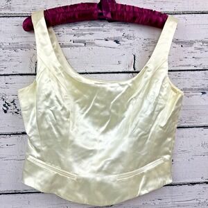 Cignal Formal White/Ivory Crop Top‎ Prom Wedding Pageant [Size 10] Made in USA